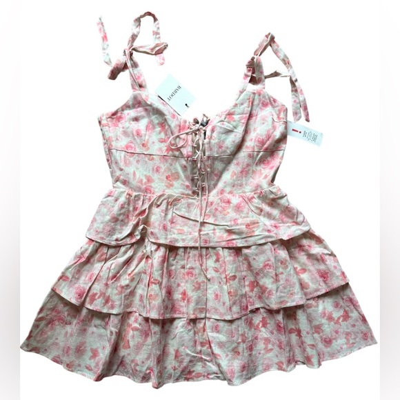 NWT Bardot Womens Laurie Linen Blend Floral Mini Dress 🔥SOLD OUT🔥 - Picture 5 of 7